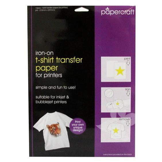 Papercraft A4 T-shirt transfer paper 10 sheet pack