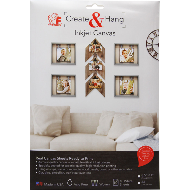 Fredrix Desktop Inkjet Canvas A4 x 10 sheets
