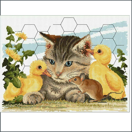 Farmyard Frenemies 26 x 34cm cross stitch kit