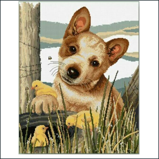 Little Red Cattle Dog 34 x 44cm - cross stitch kit