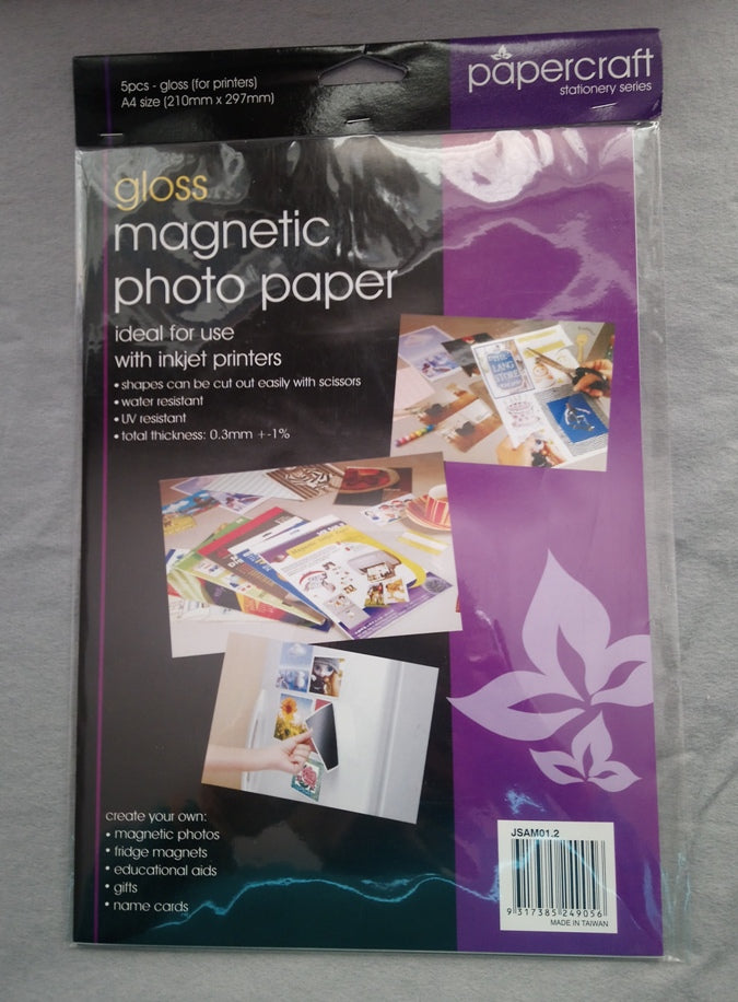 Papercraft magnetic photo paper A4 sheets x 5